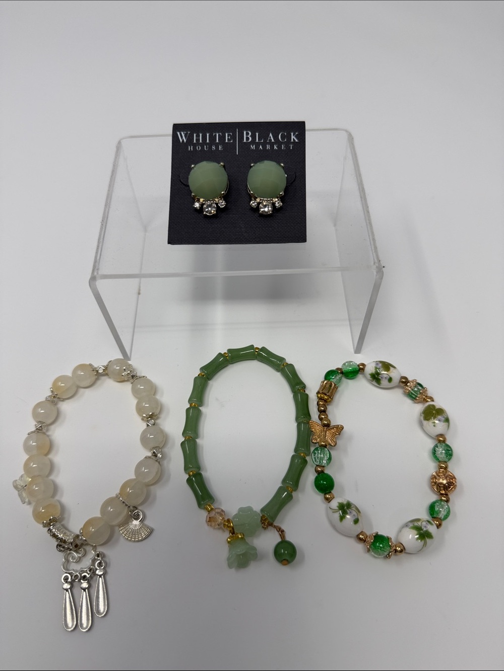 Jewelry Bundle Green Earrings and Matching Bracelet NWT